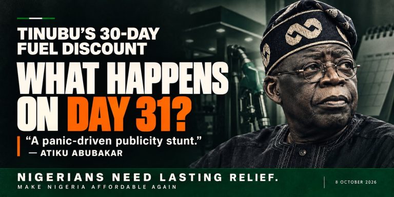 Tinubu’s 30-day Fuel Discount Is An Election Publicity Stunt — Atiku